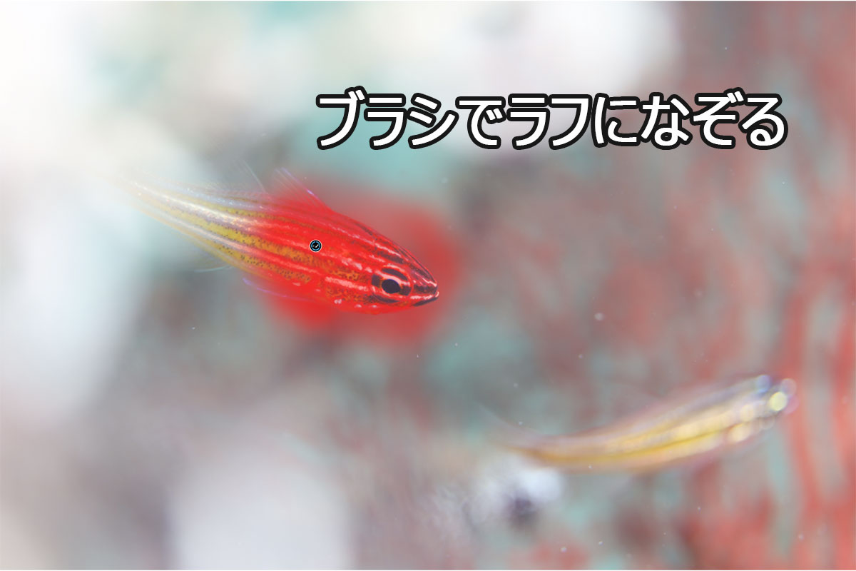 コントロールブラシでラフになぞった状態
